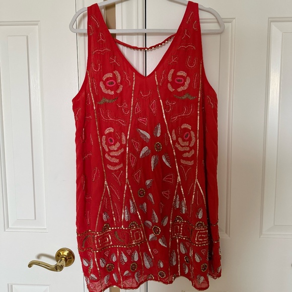 Free People Beaded Shift Dress - Picture 1 of 4